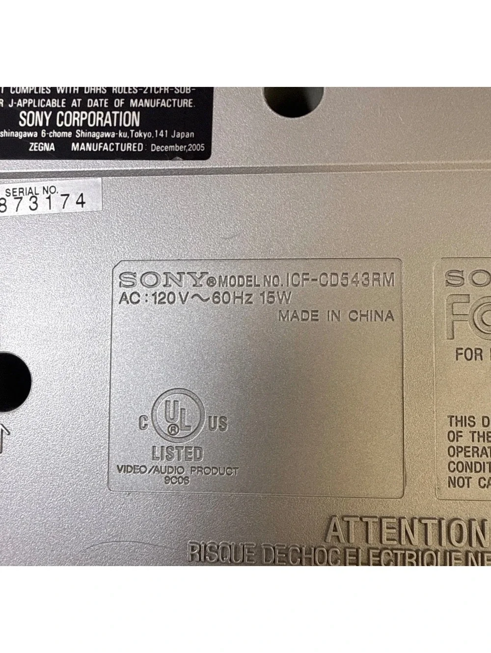 Sony ICF-CD543RM CD Clock Radio with Mega Bass